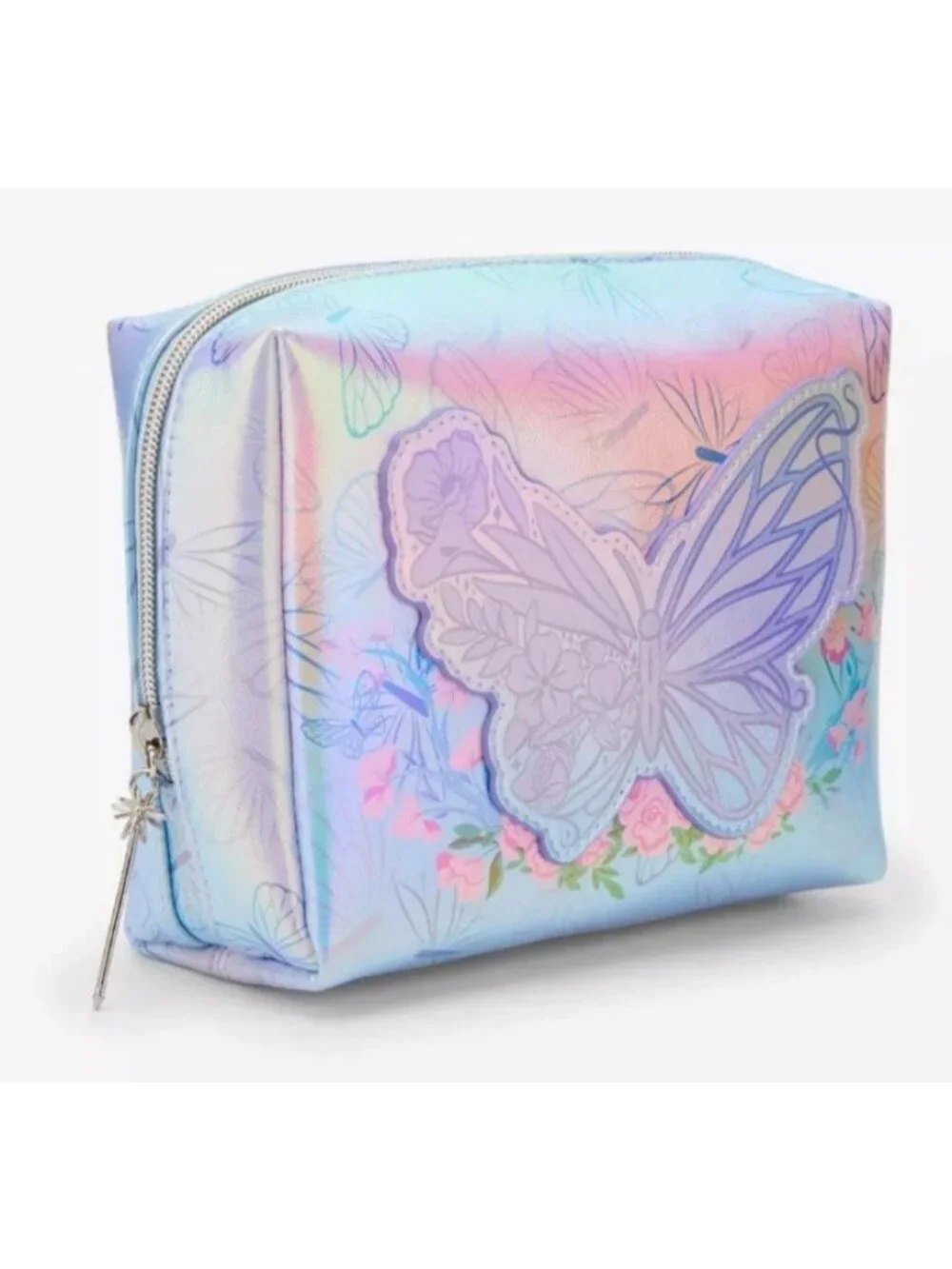 Her Universe Wicked Glinda Lilac Butterfly Iridescent Cosmetic Bag NWT